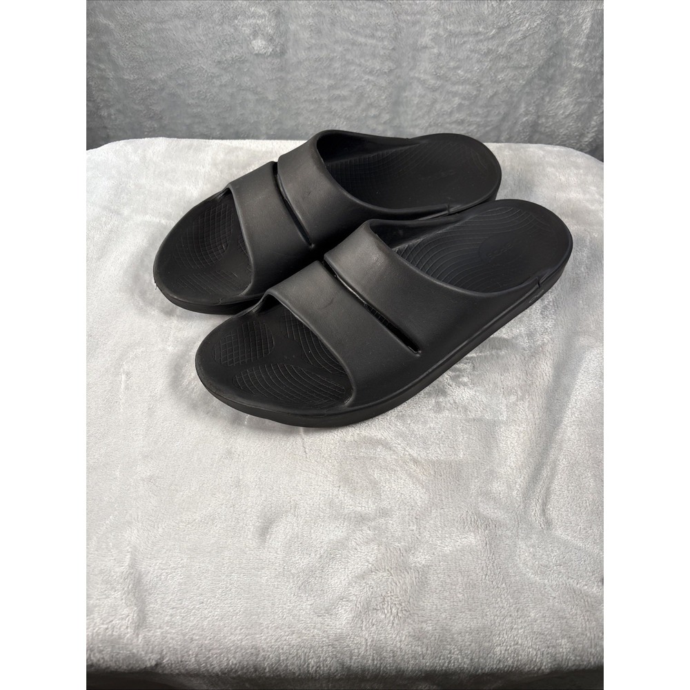 OOFOS OOahh Slides Mens Size 13 Black Comfort Sport Recovery Sandals Athleisure